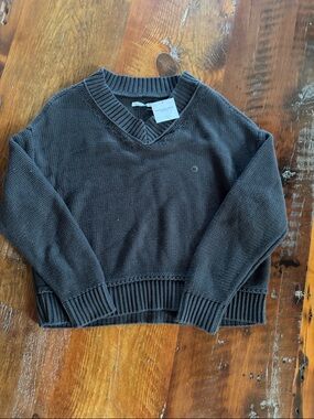American Eagle Outfitters Black V-Neck Sweater
